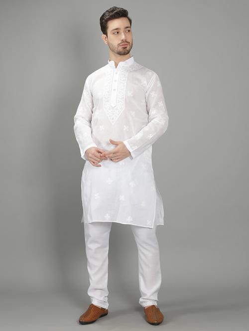 embroidered long kurta - 18602028 - Standard Image - 0