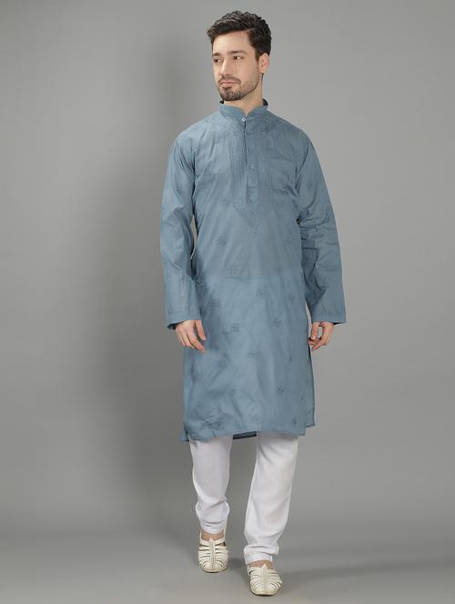 embroidered long kurta - 18602031 - Standard Image - 0