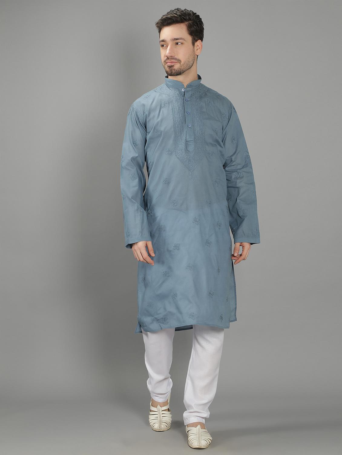 embroidered long kurta - 18602031 - Zoom Image - 0