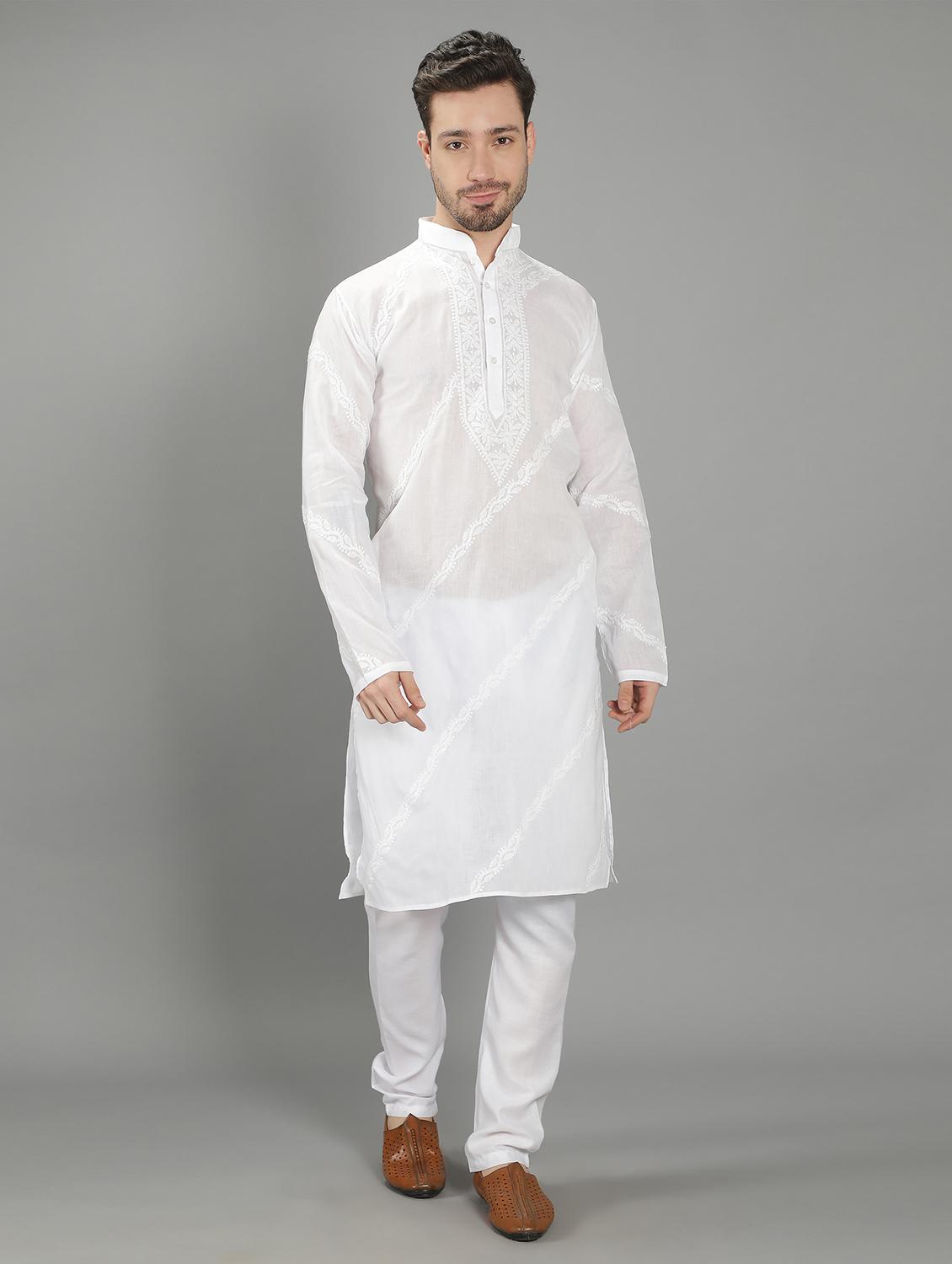 embroidered long kurta - 18602034 - Zoom Image - 0