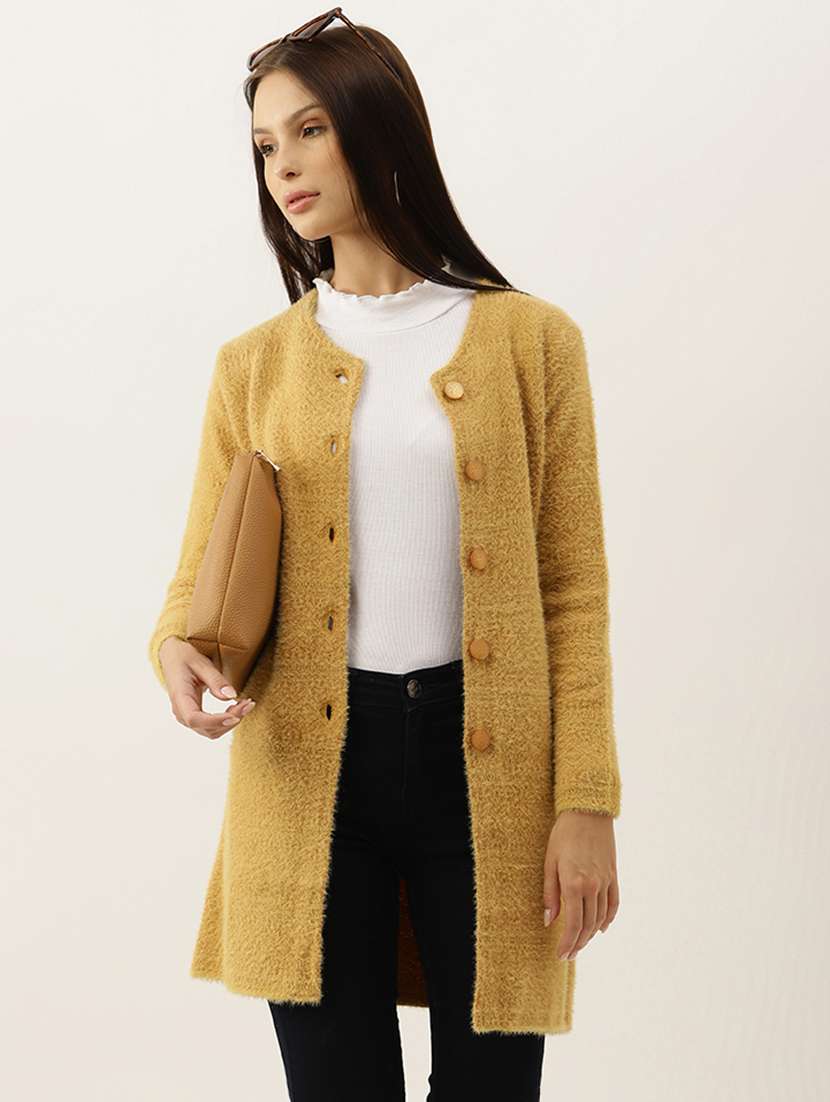 round neck  wool cardigan