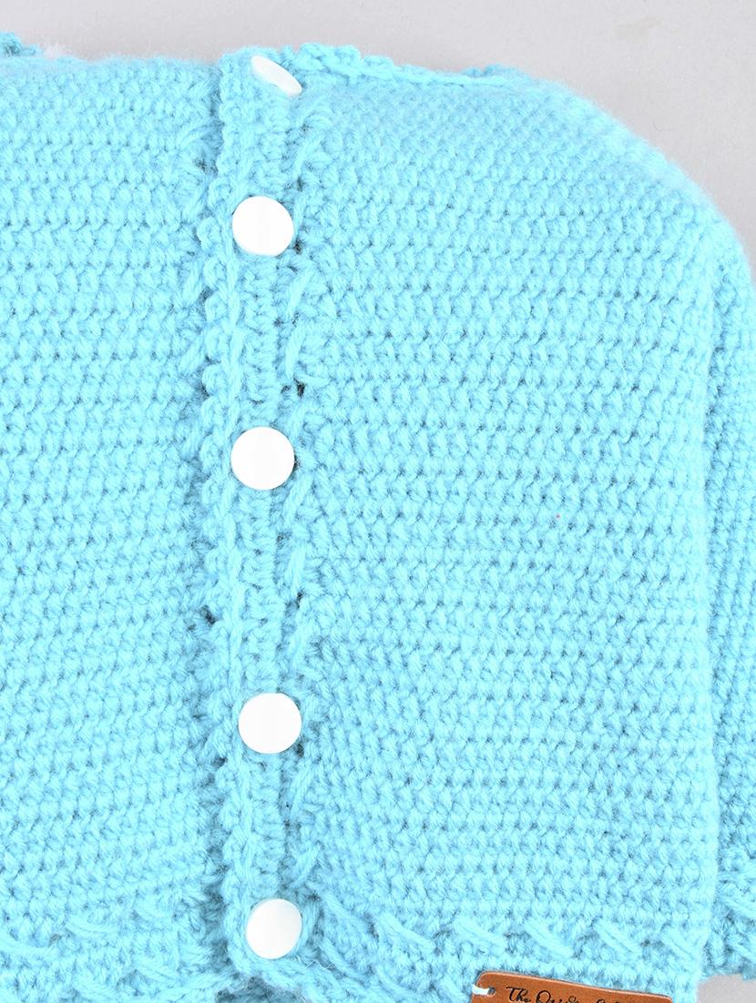 boys blue solid sweater - 18602274 - Standard Image - 2