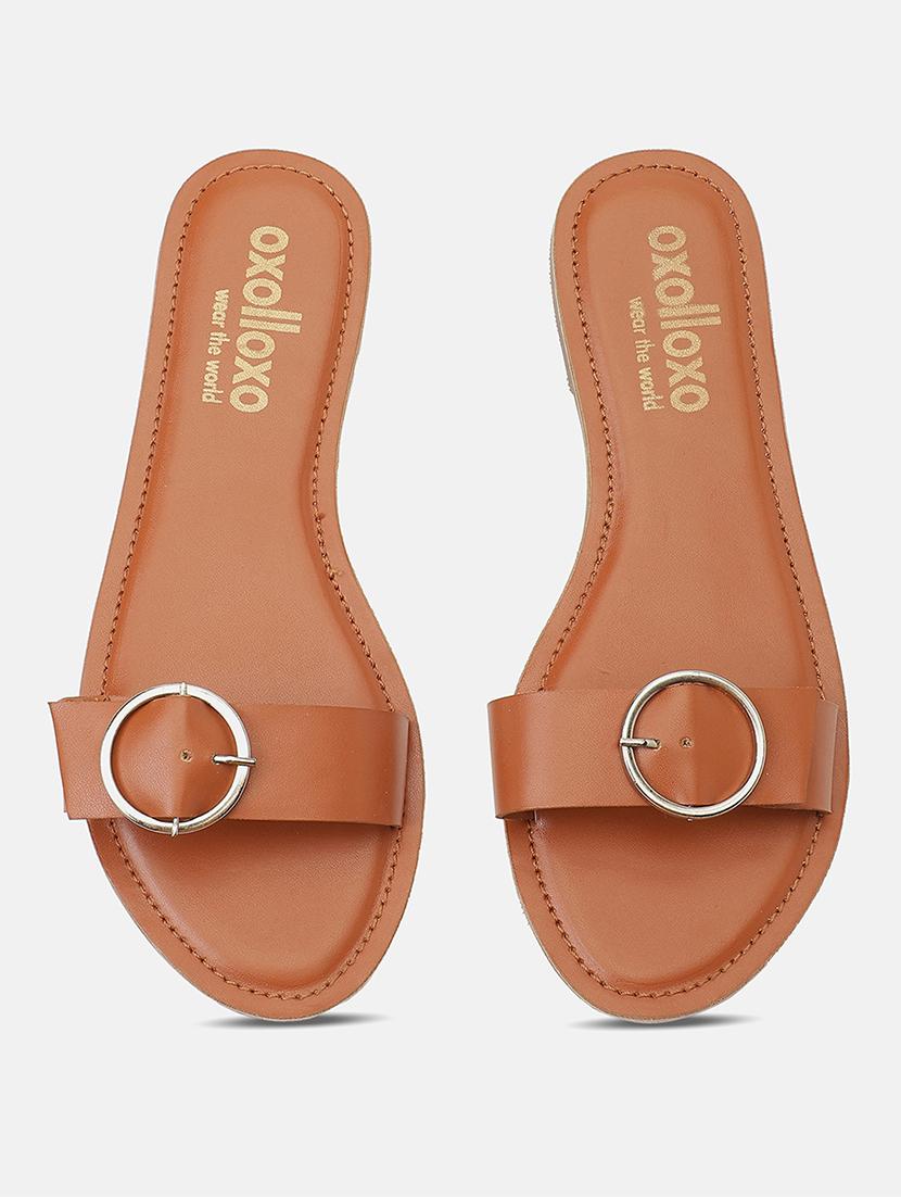 women solid slip on sandal - 18602452 - Standard Image - 2