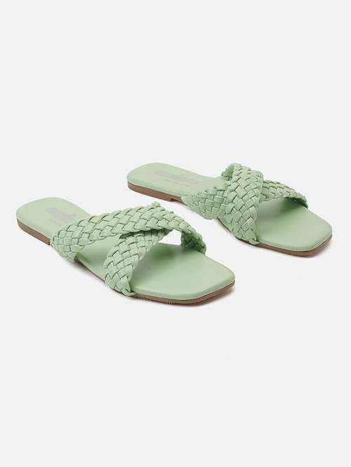 women solid slip on sandal - 18602457 - Standard Image - 0