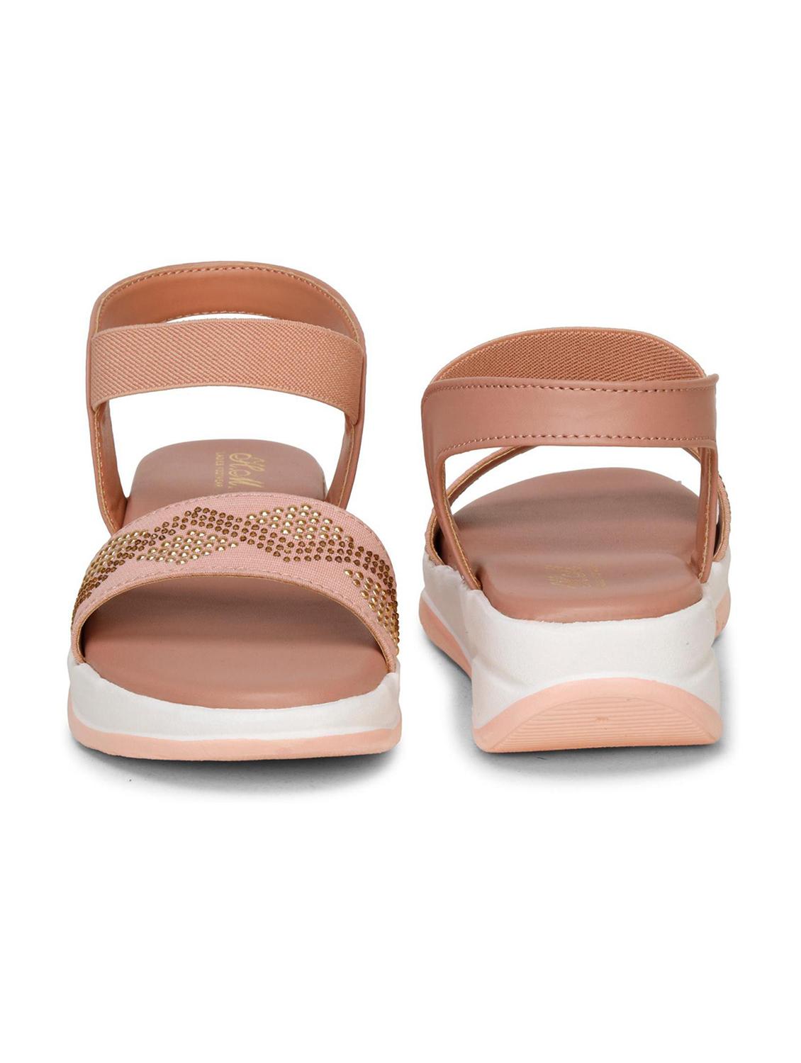 women pink back strap wedge - 18606101 - Standard Image - 2