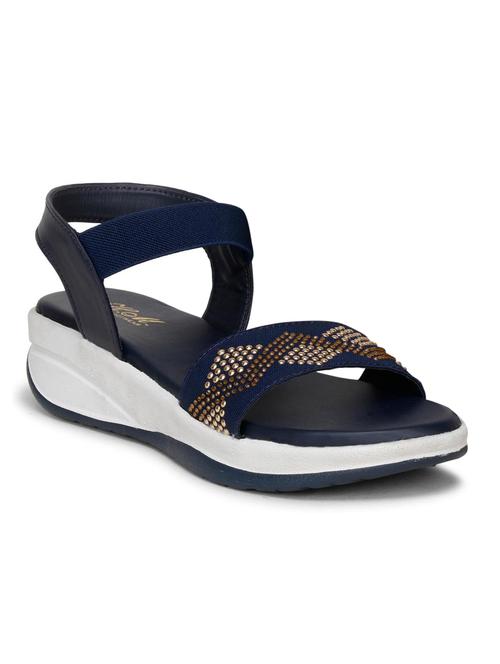 women blue back strap wedge - 18606102 - Standard Image - 0