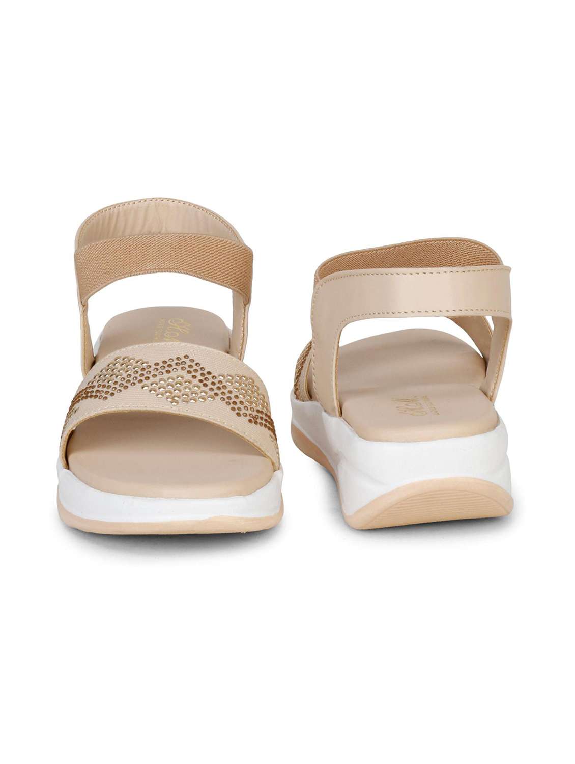 women beige back strap wedge - 18606103 -  Standard Image - 2