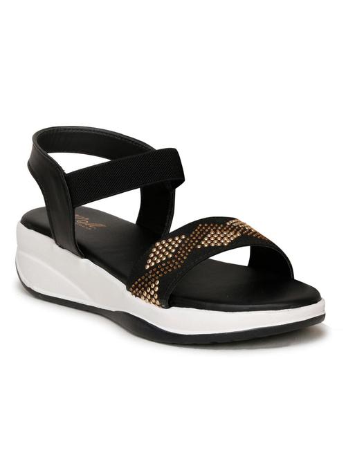 women black back strap wedge - 18606104 - Standard Image - 0