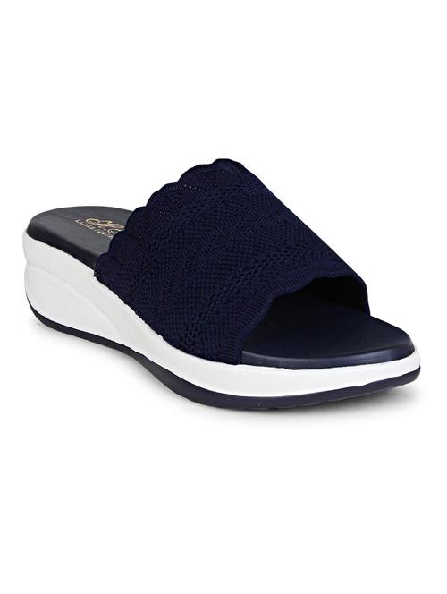 women blue slip on wedge - 18606106 - Standard Image - 0