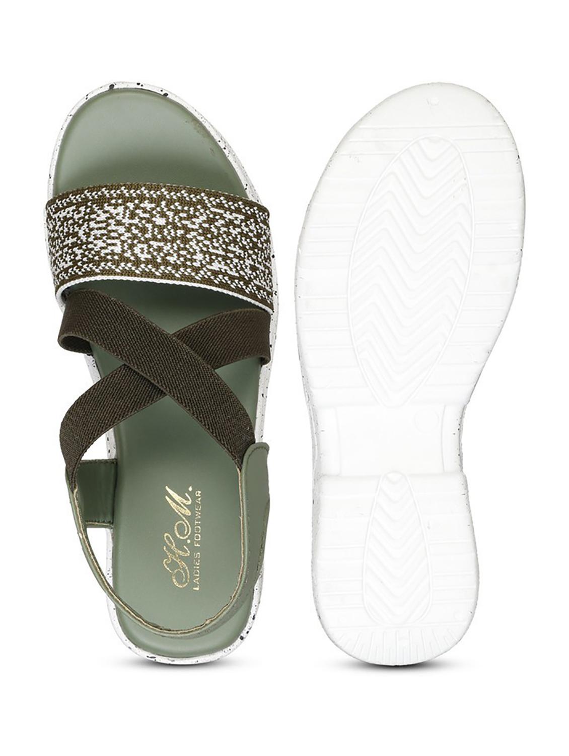 women printed back strap wedge - 18606133 - Standard Image - 2