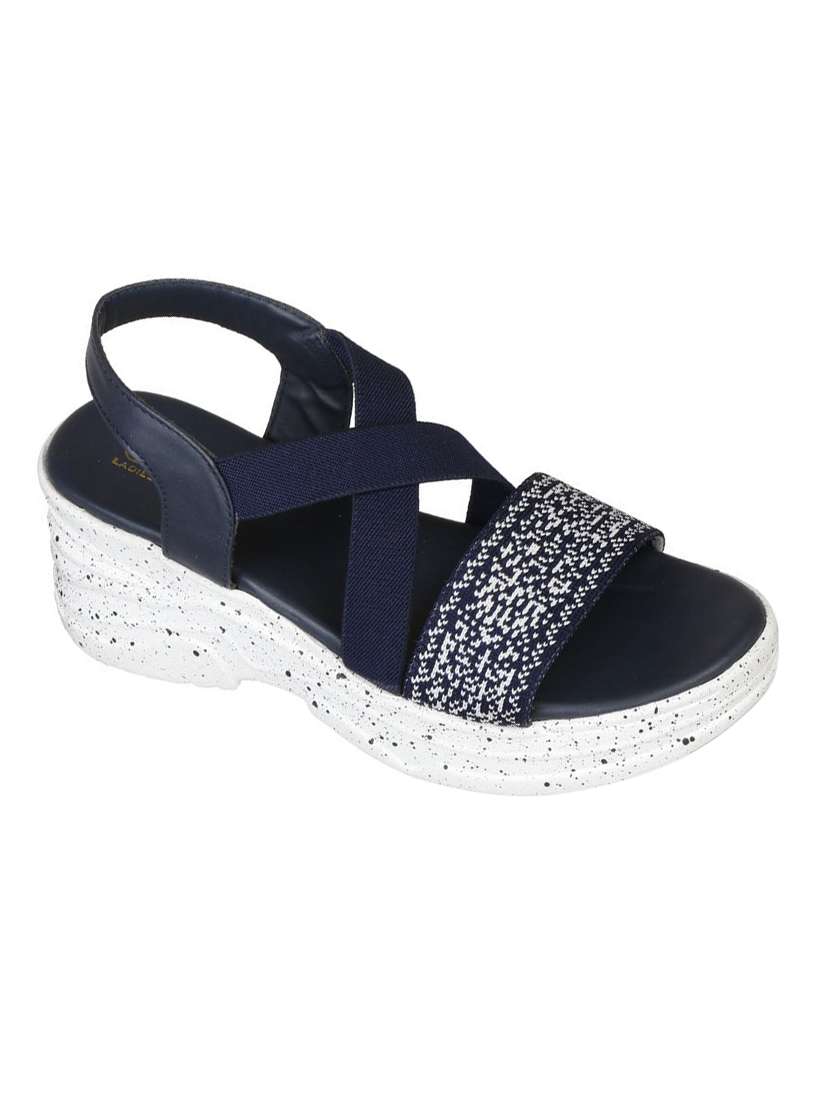 women printed back strap wedge