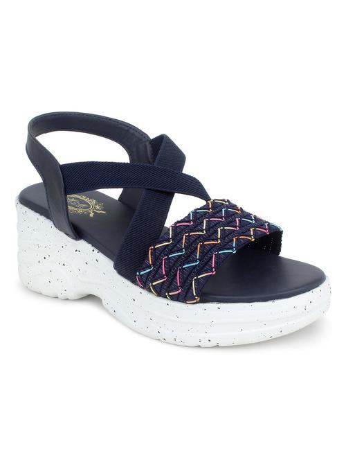 women navy back strap wedge - 18606143 -  Standard Image - 0
