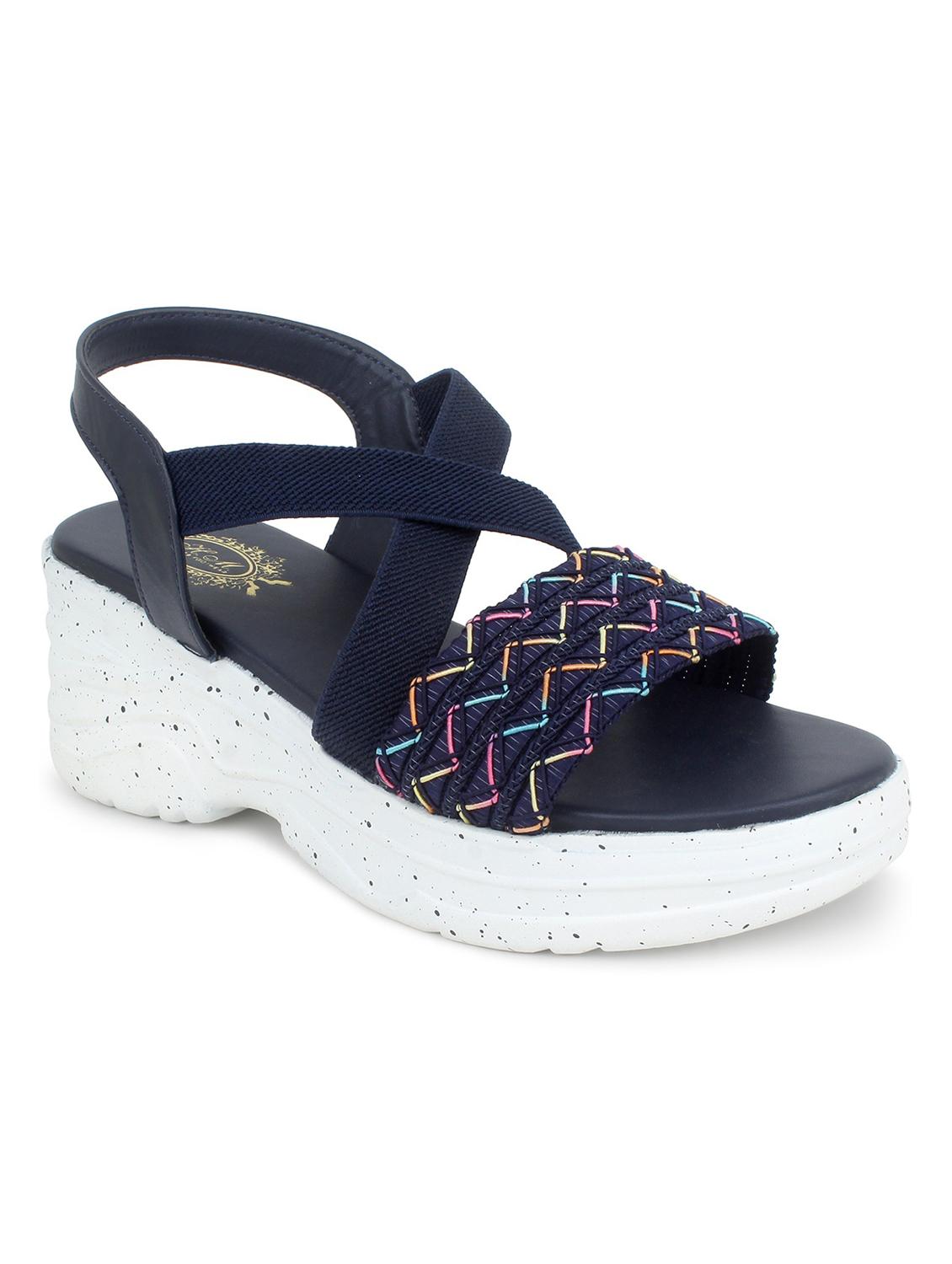women navy back strap wedge - 18606143 -  Zoom Image - 0