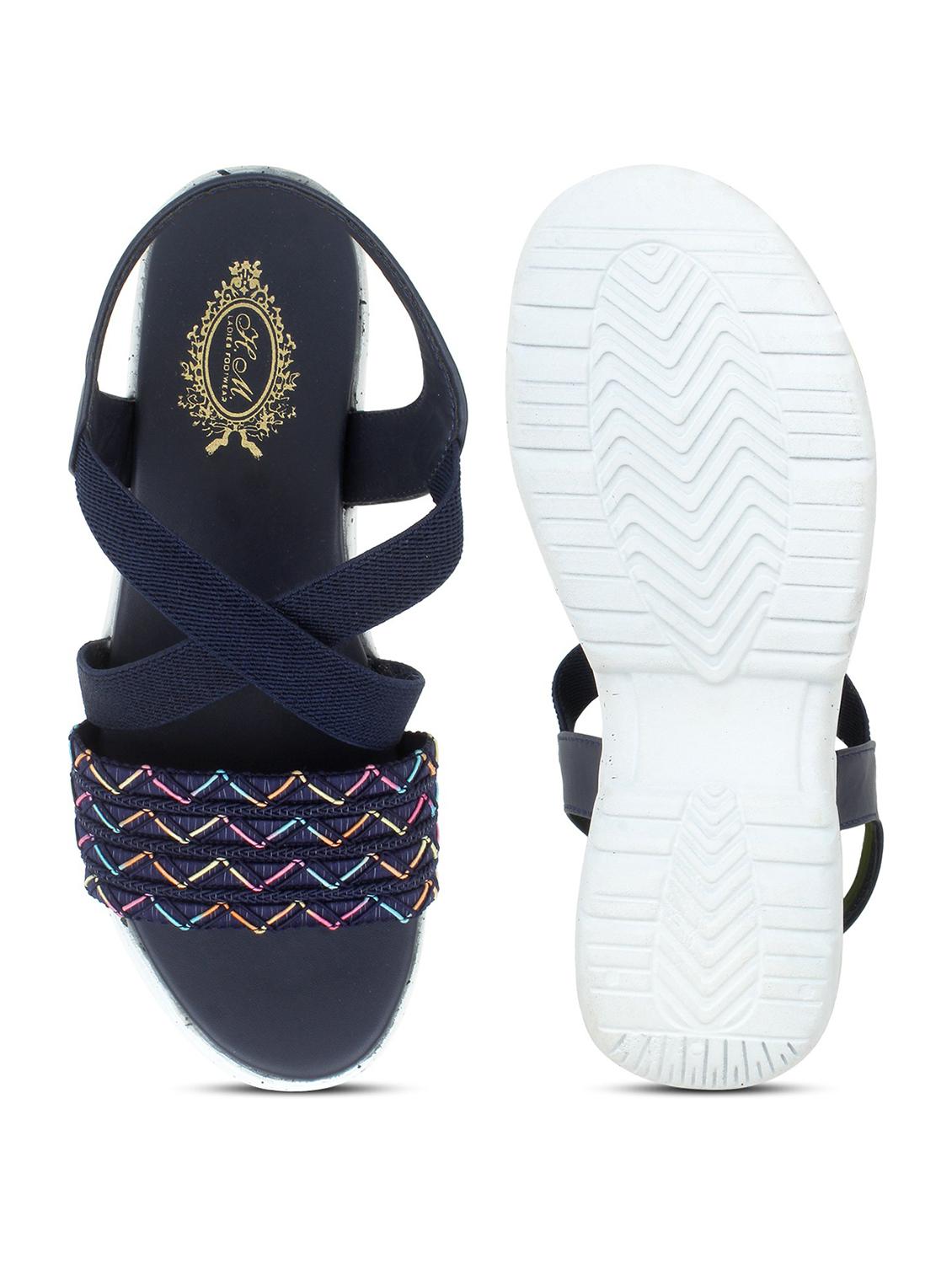 women navy back strap wedge - 18606143 - Standard Image - 2