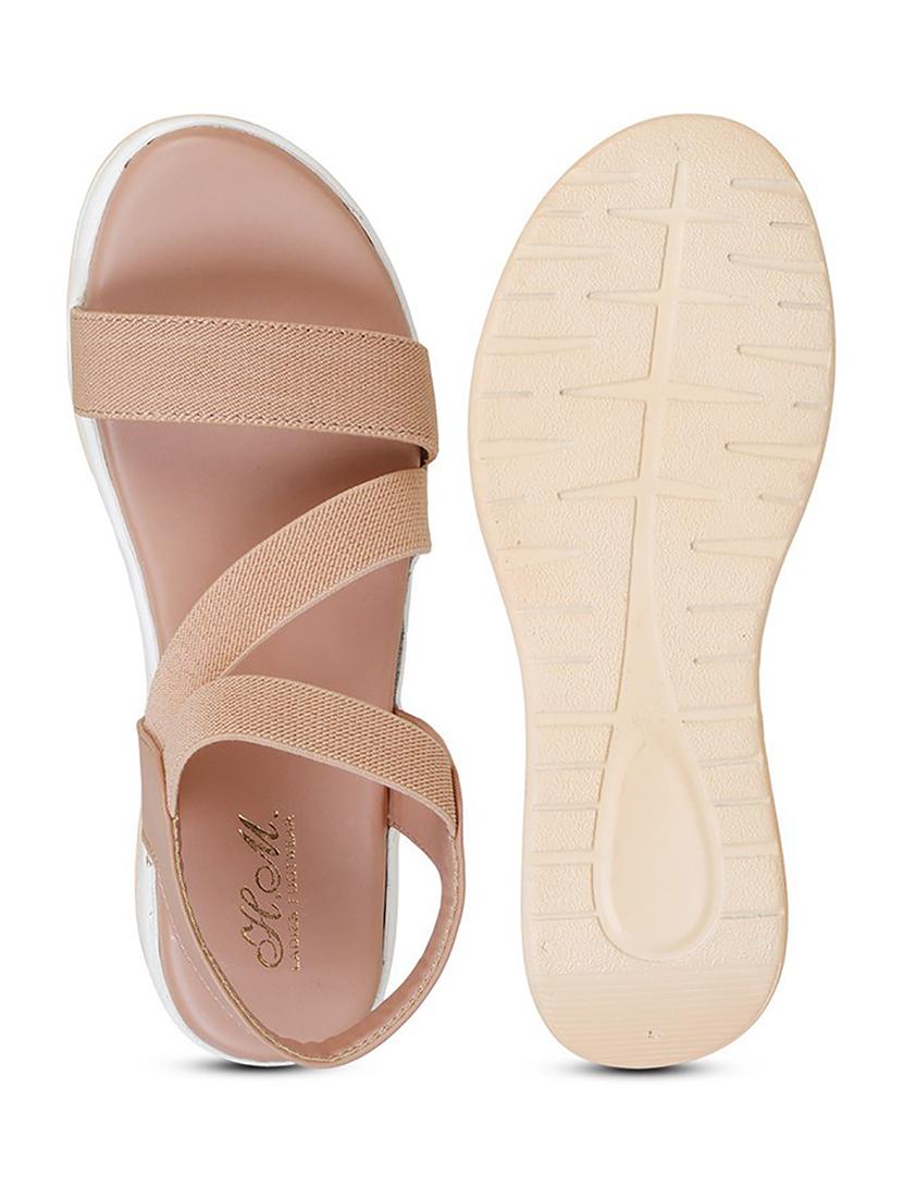 women pink back strap wedge - 18606156 - Standard Image - 2