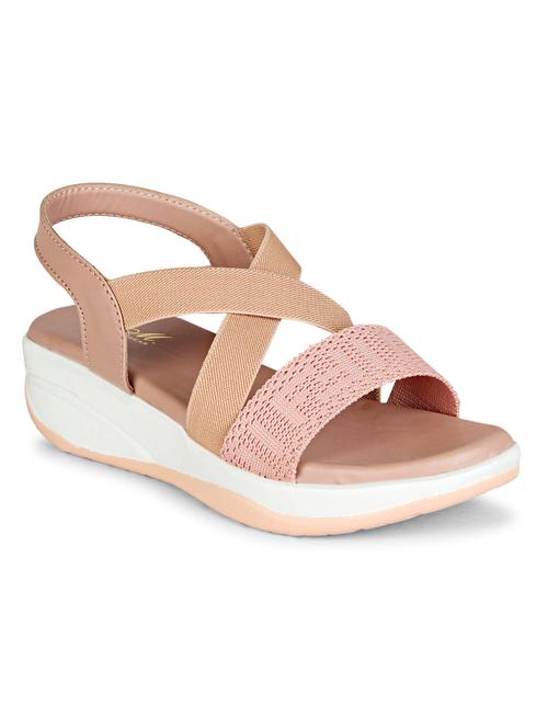 women pink back strap wedge - 18606159 - Standard Image - 0