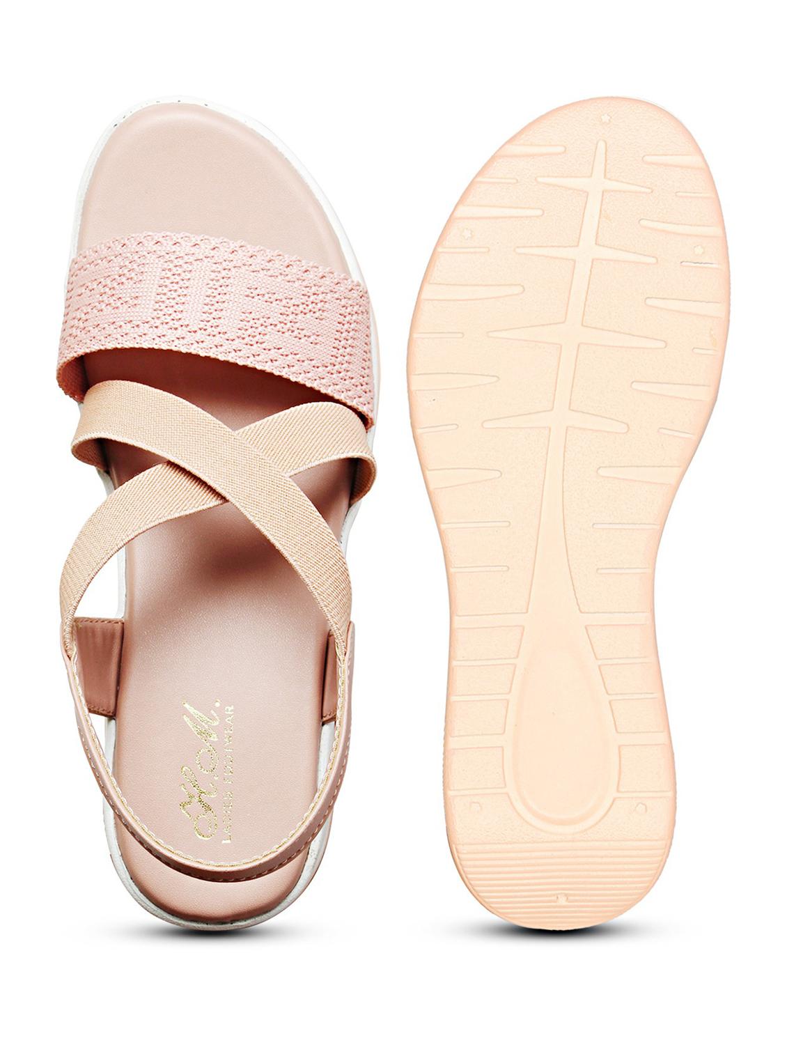 women pink back strap wedge - 18606159 - Standard Image - 2