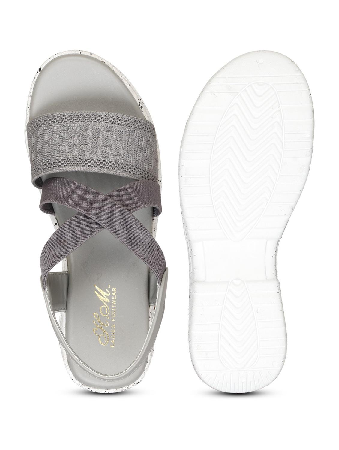 women grey back strap wedge - 18606162 - Standard Image - 2