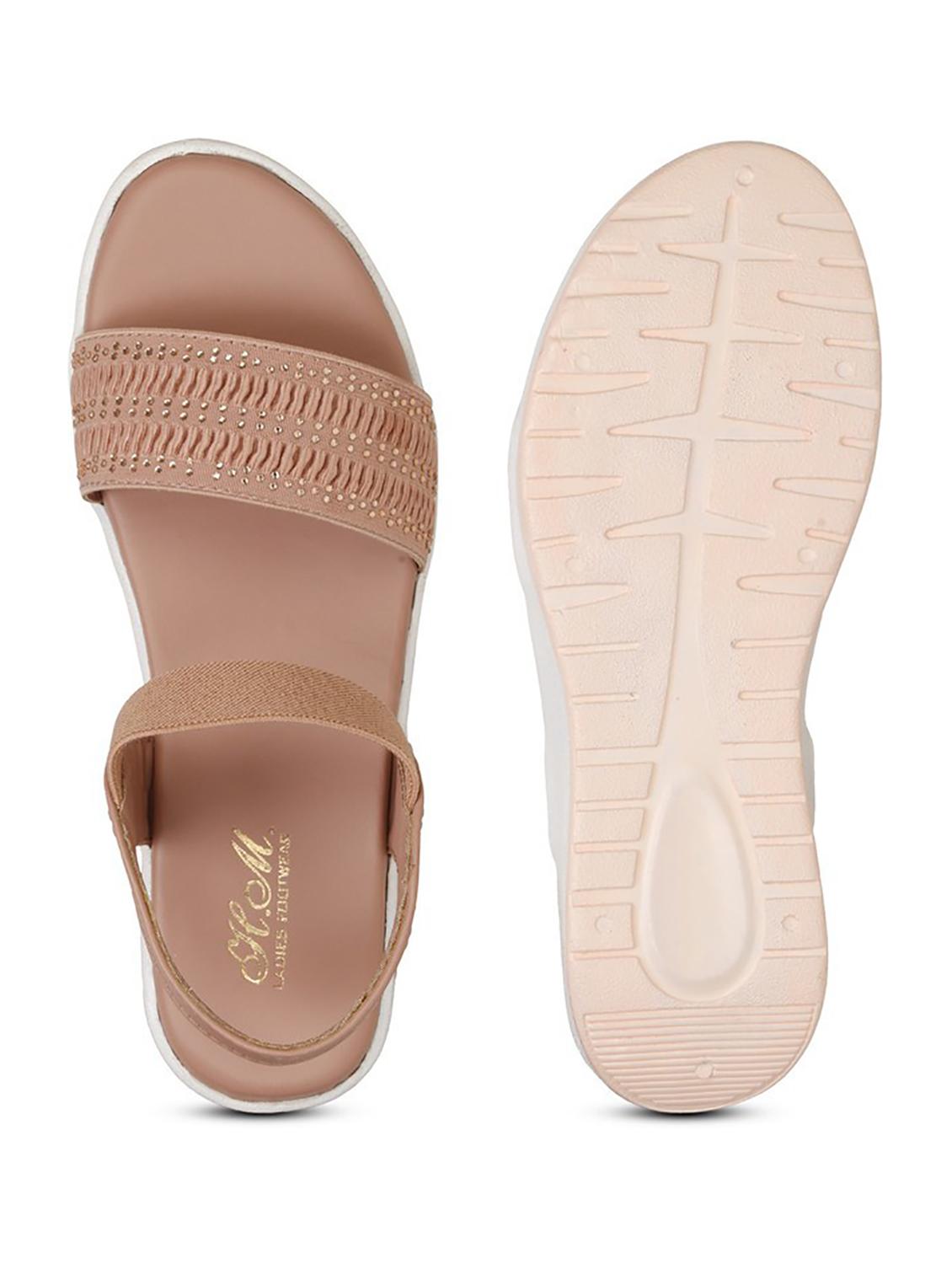 women pink back strap wedge - 18606169 - Standard Image - 2