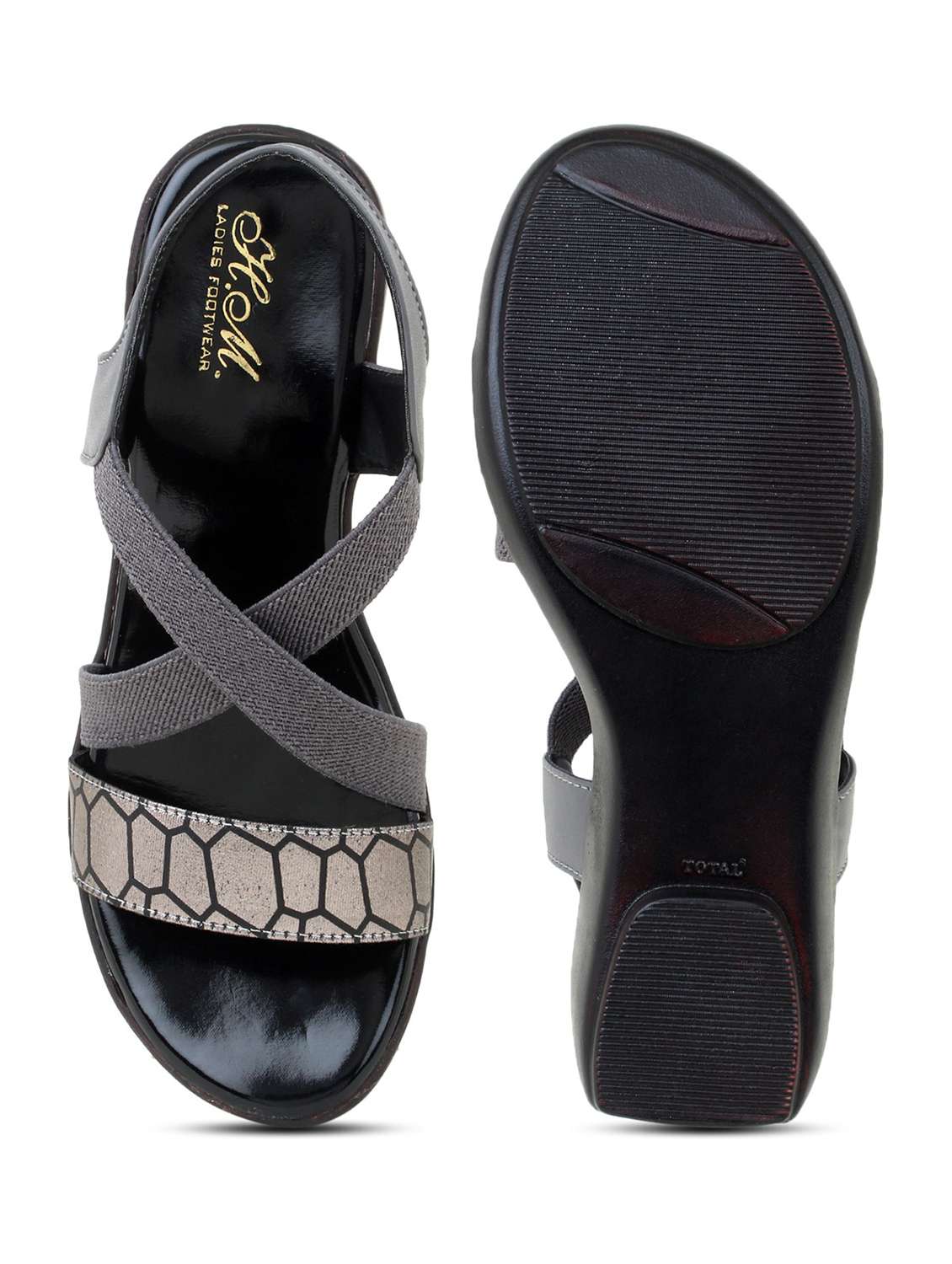 women printed back strap wedge - 18606181 -  Standard Image - 2