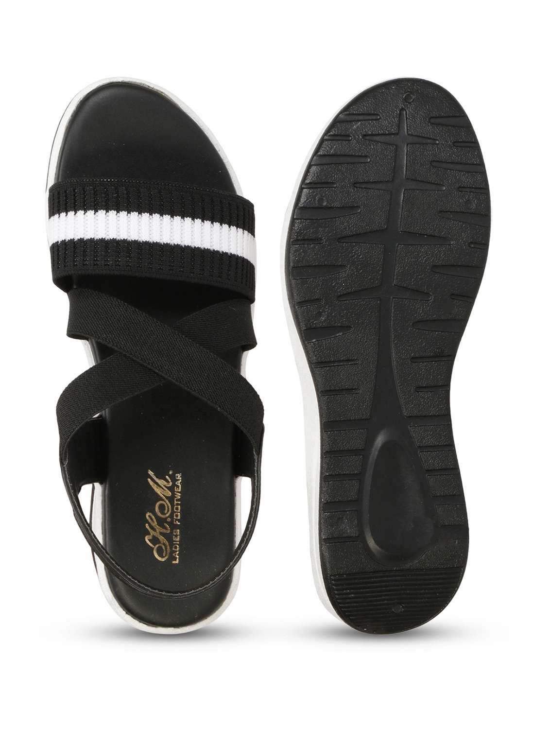 women striped back strap wedge - 18606199 -  Standard Image - 2