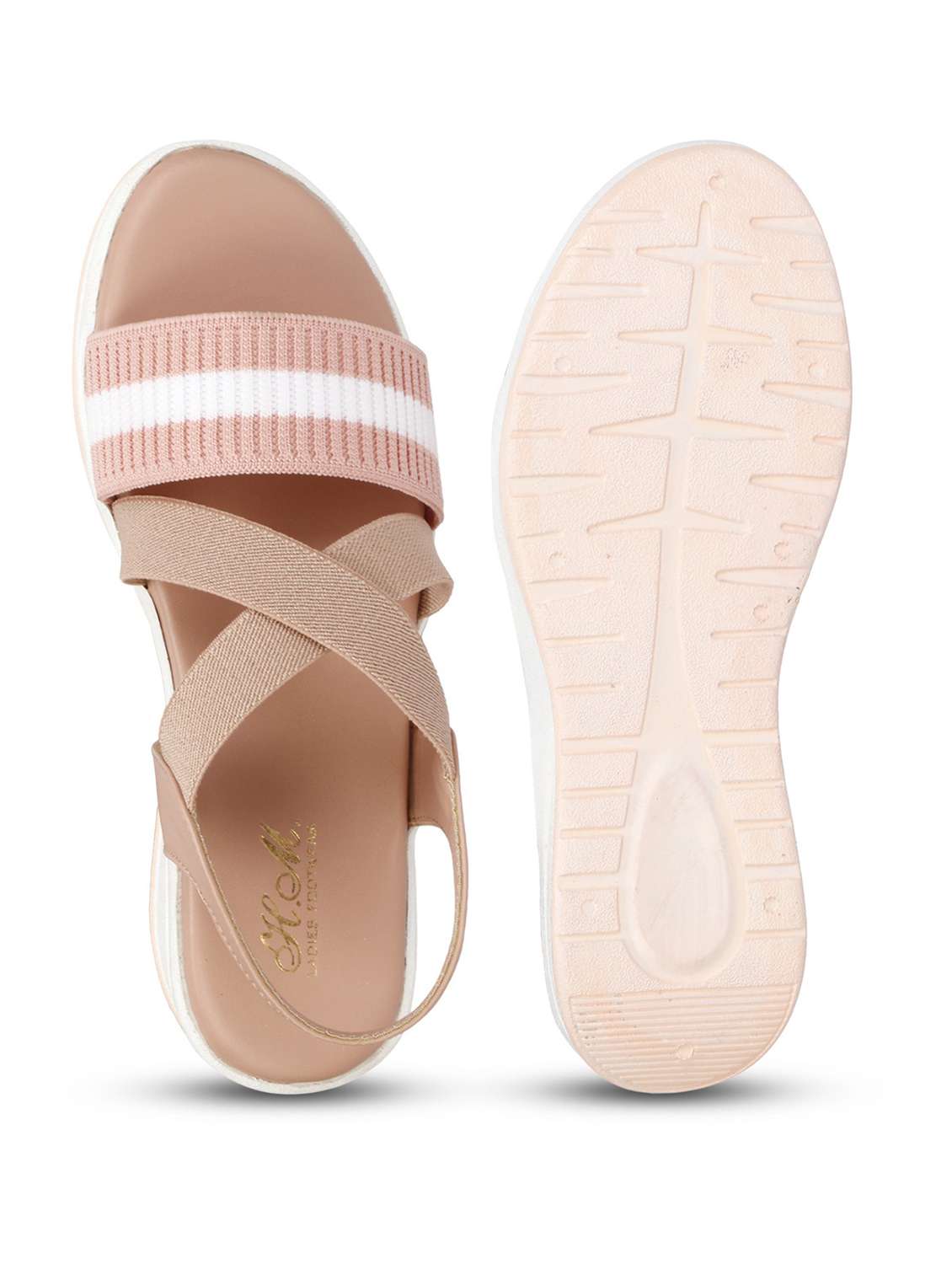 women striped back strap wedge - 18606200 -  Standard Image - 2