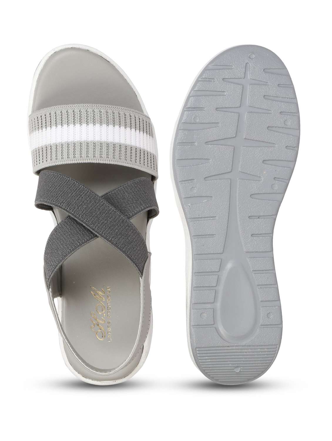 women striped back strap wedge - 18606201 -  Standard Image - 2