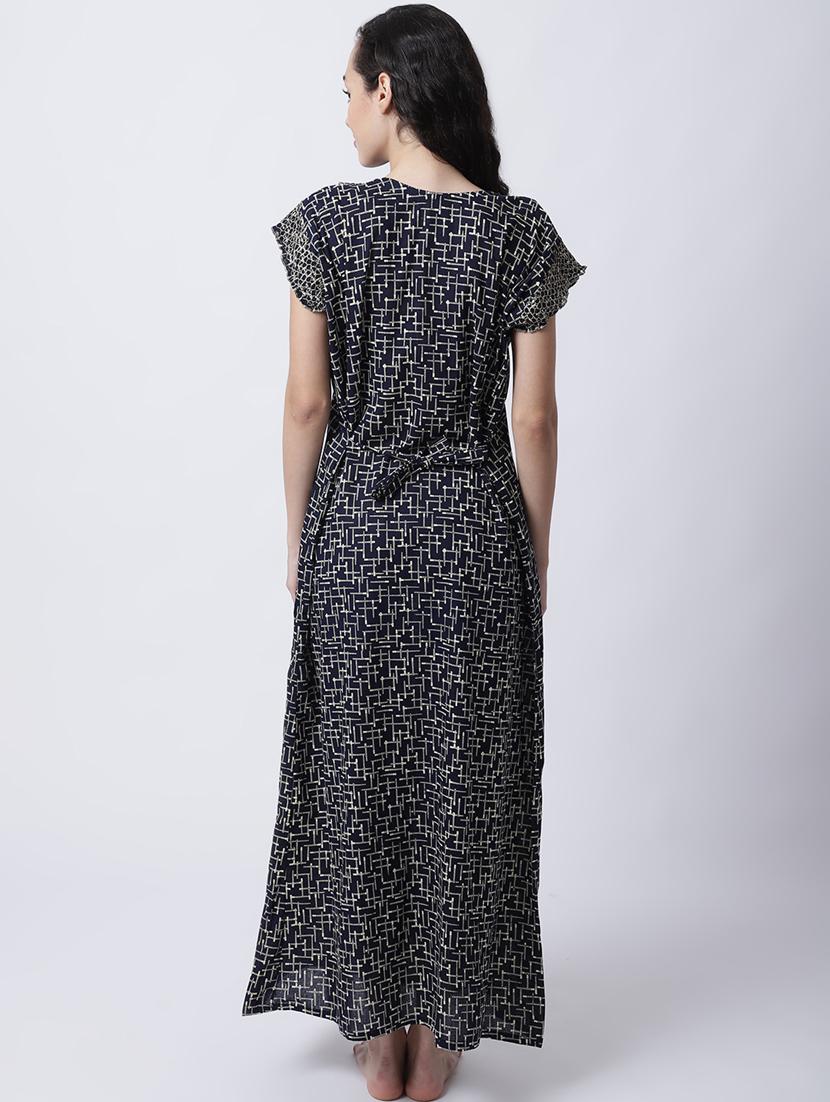 round neck printed nighty - 18607406 - Standard Image - 2