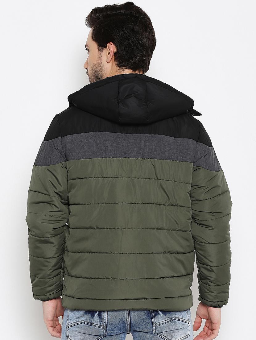 hooded color blocked quilted jacket - 18614468 - Standard Image - 2