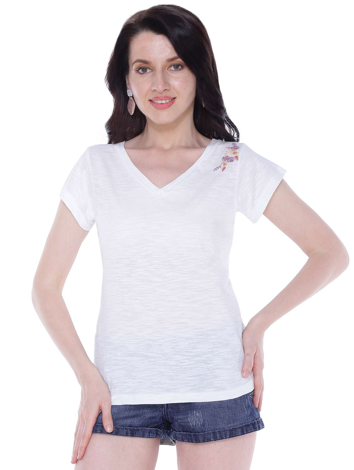 women's all over print v neck t-shirt