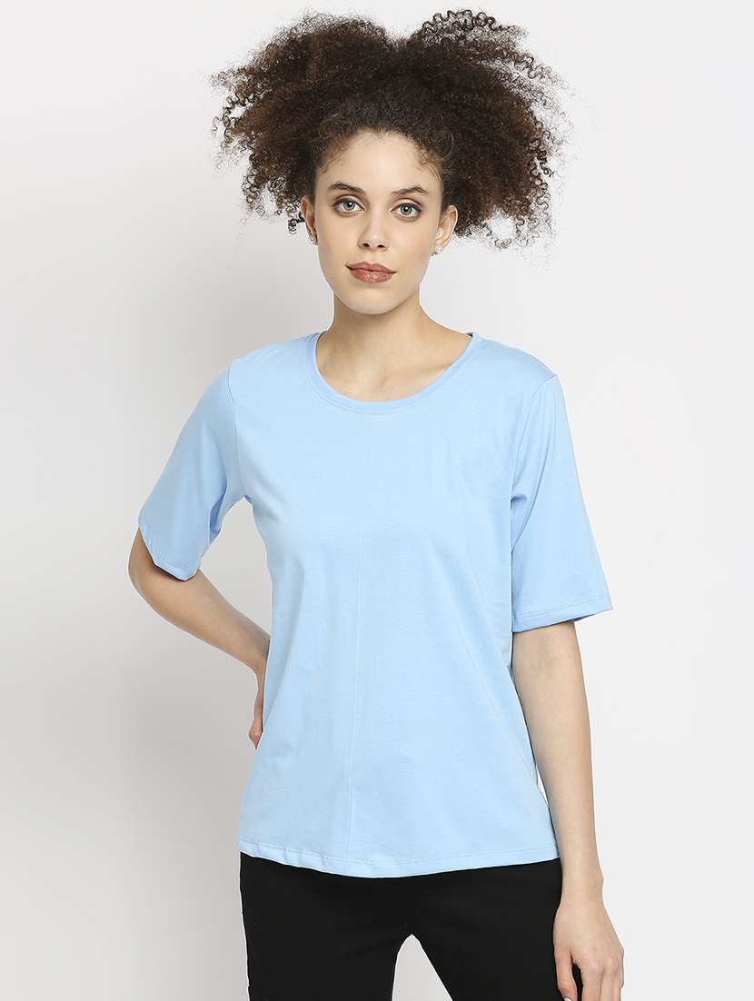 women's plain round neck t-shirt
