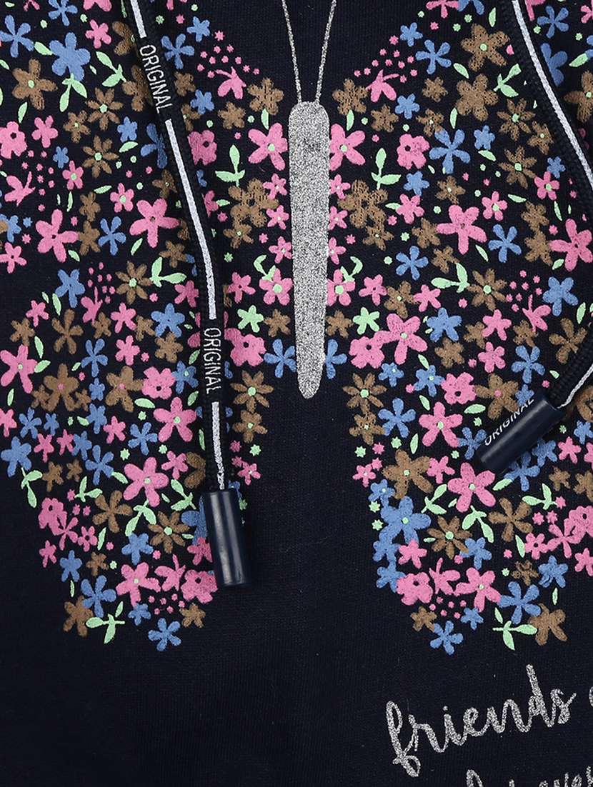 front print hood neck sweatshirt - 18615824 -  Standard Image - 2