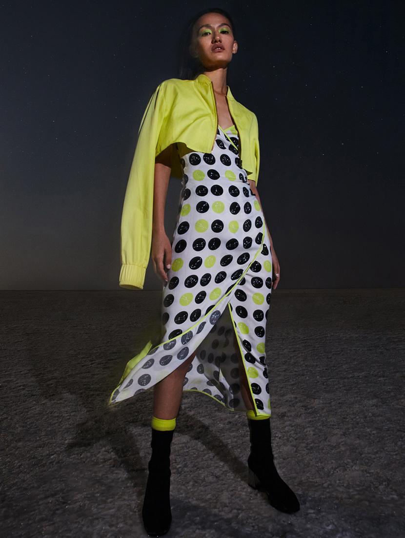 women's wrap geometric dress - 18621212 - Standard Image - 2