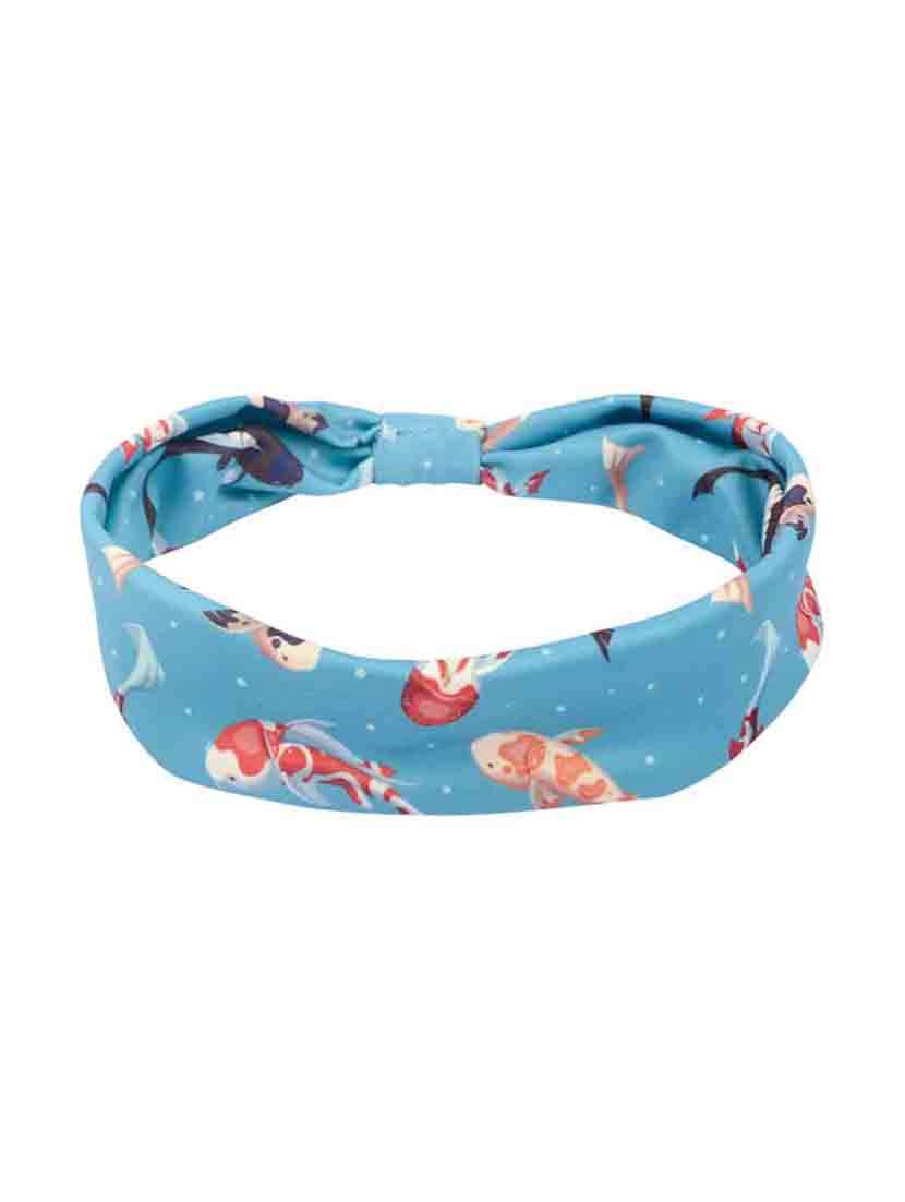 blue printed hairband 