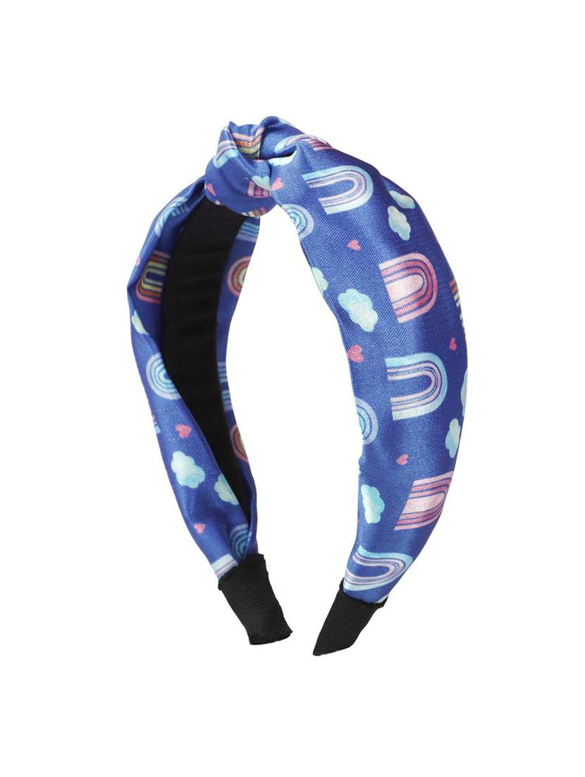 Blue Printed Hairband 