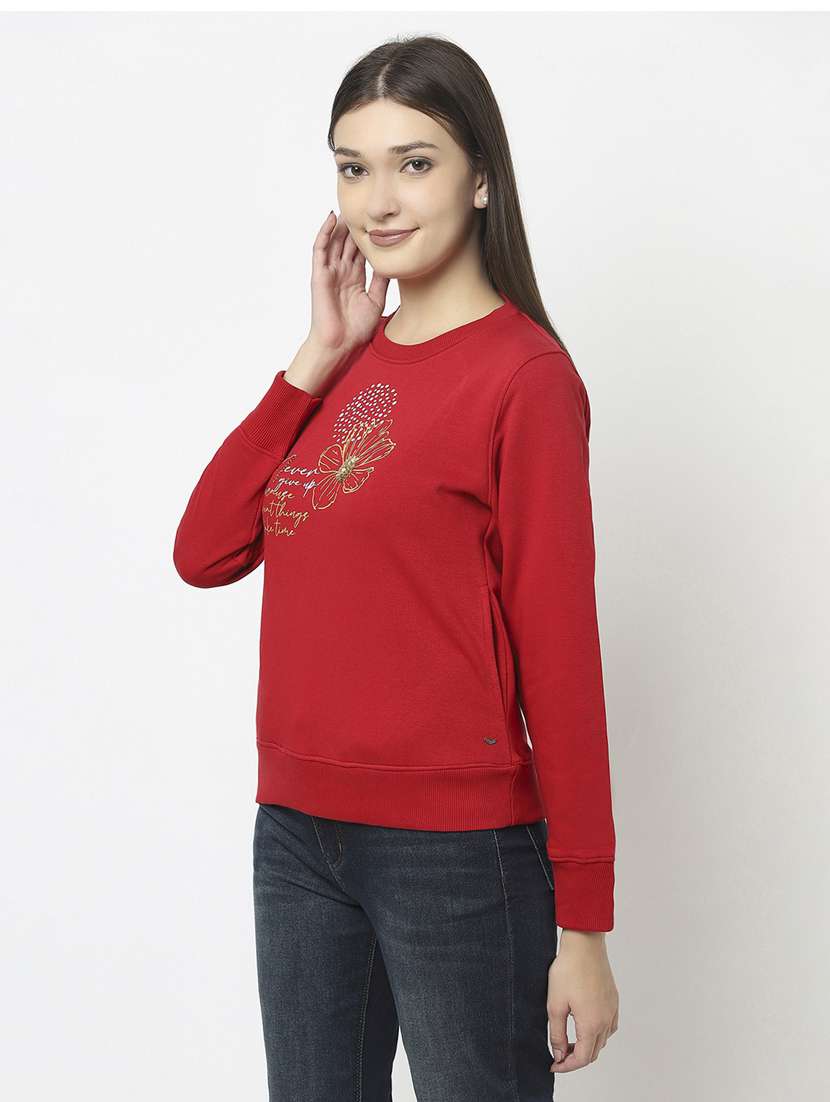 women's chest print sweatshirt - 18621945 - Standard Image - 2