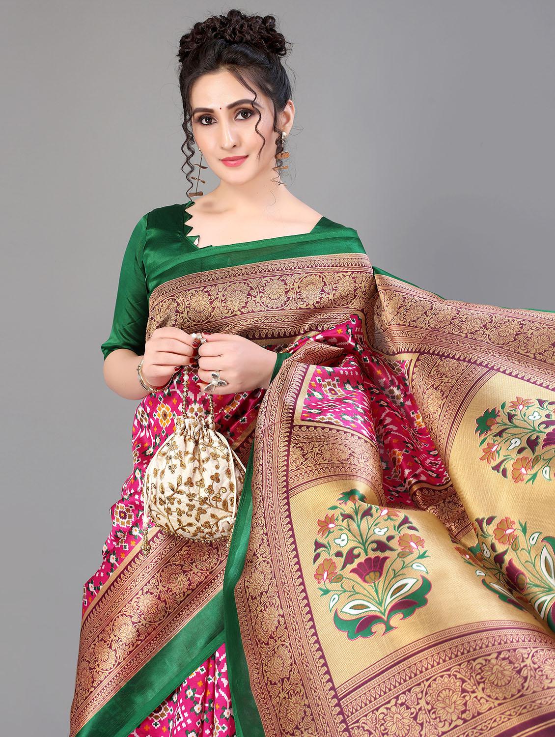 printed patola saree - 18627118 - Standard Image - 2