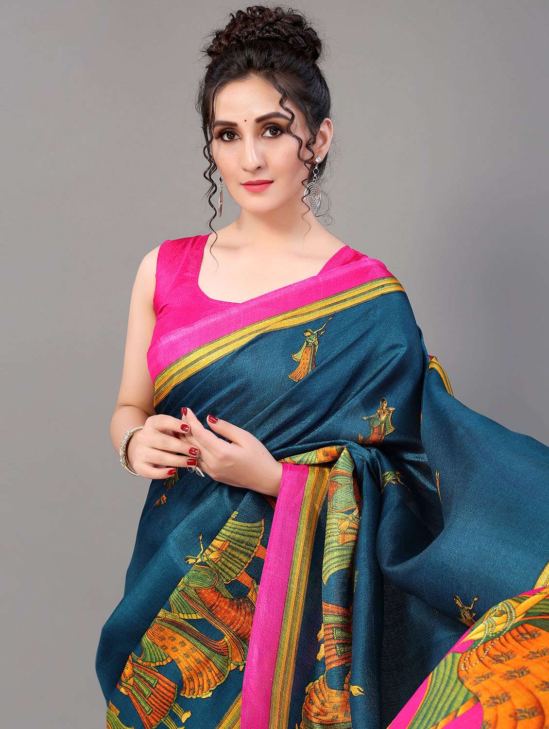 conversational mysore silk saree with blouse - 18627164 - Standard Image - 2