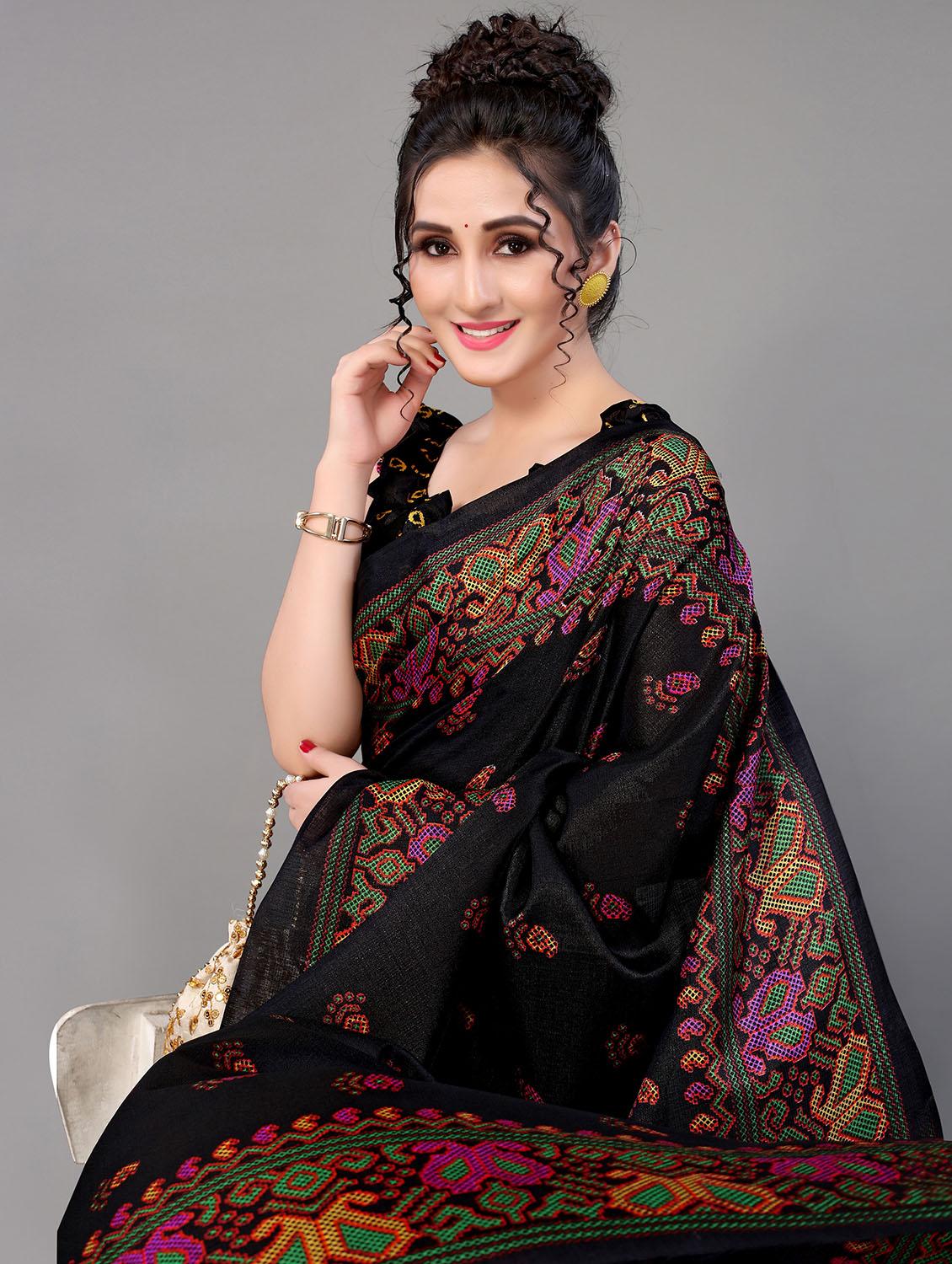 ethnic motif patola saree with blouse - 18627176 - Standard Image - 2