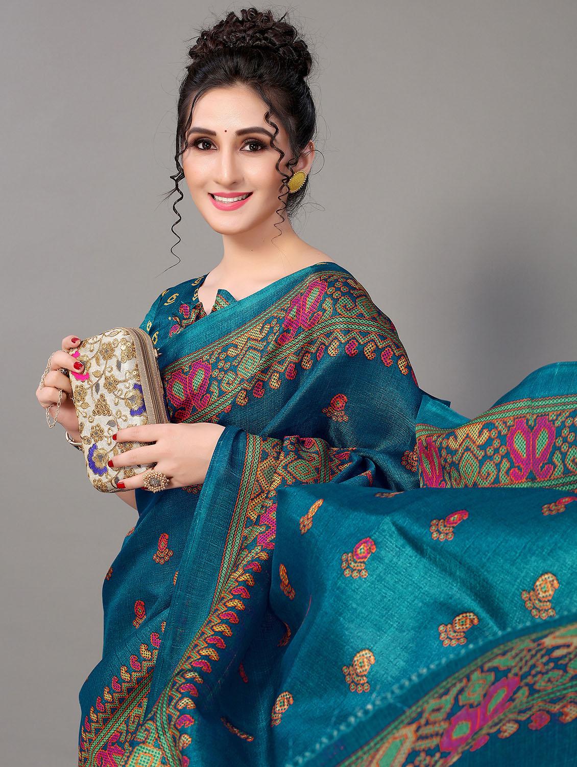 ethnic motif patola saree with blouse - 18627178 - Standard Image - 2