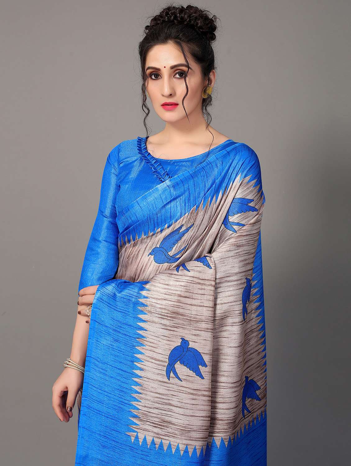 conversational print mysore silk saree with blouse - 18627236 - Standard Image - 2