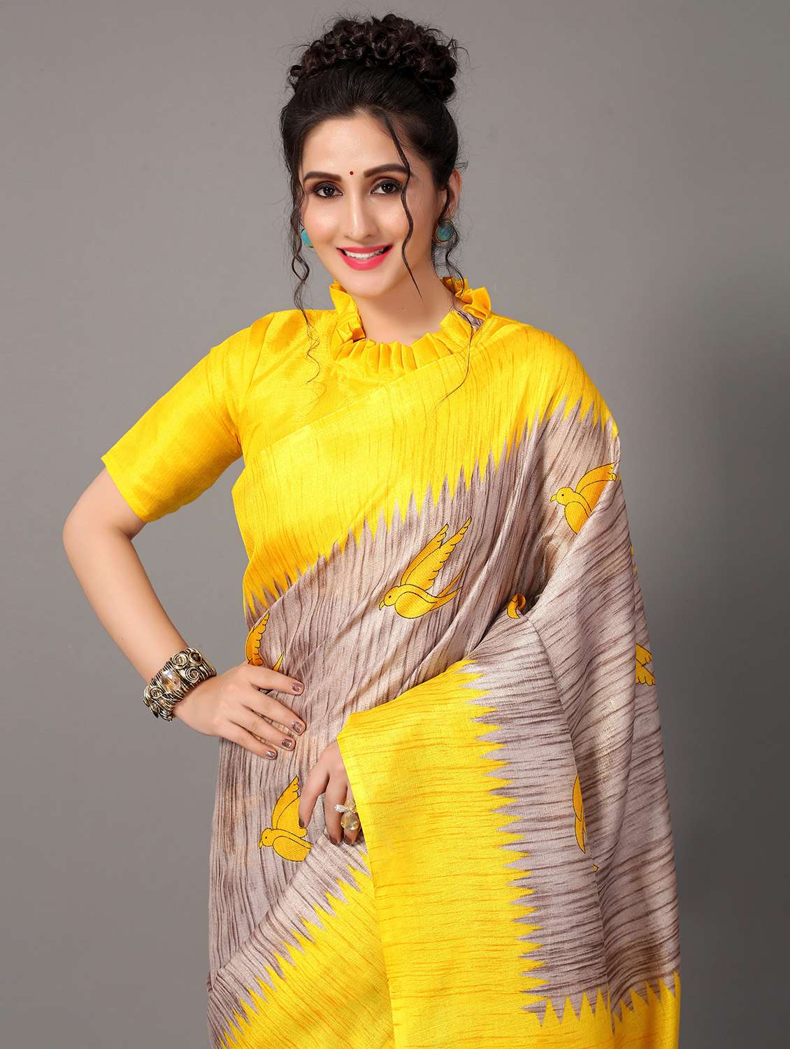 conversational print mysore silk saree - 18627240 - Standard Image - 2