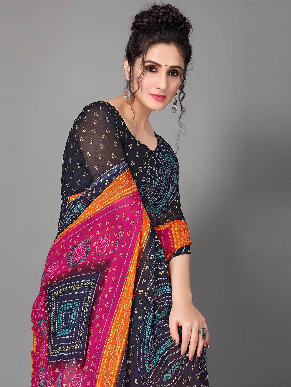 bandhani printed saree - 18627254 - Standard Image - 2