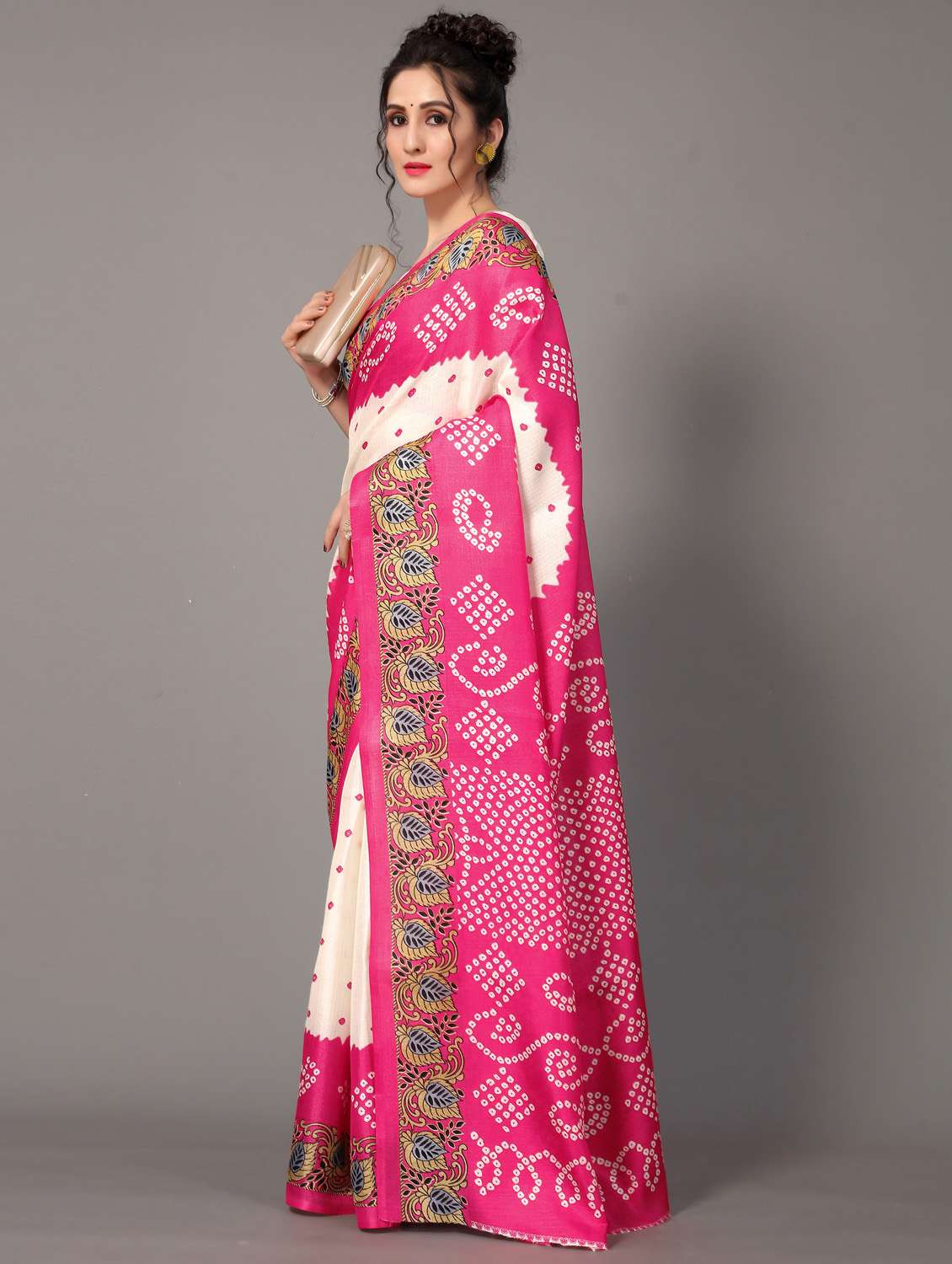 bandhani mysore silk saree with blouse - 18627276 - Standard Image - 2