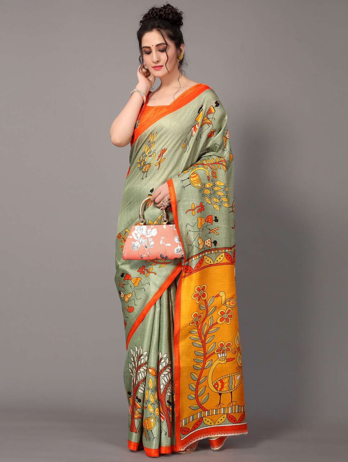 warli print mysore silk saree with blouse - 18627299 - Standard Image - 2
