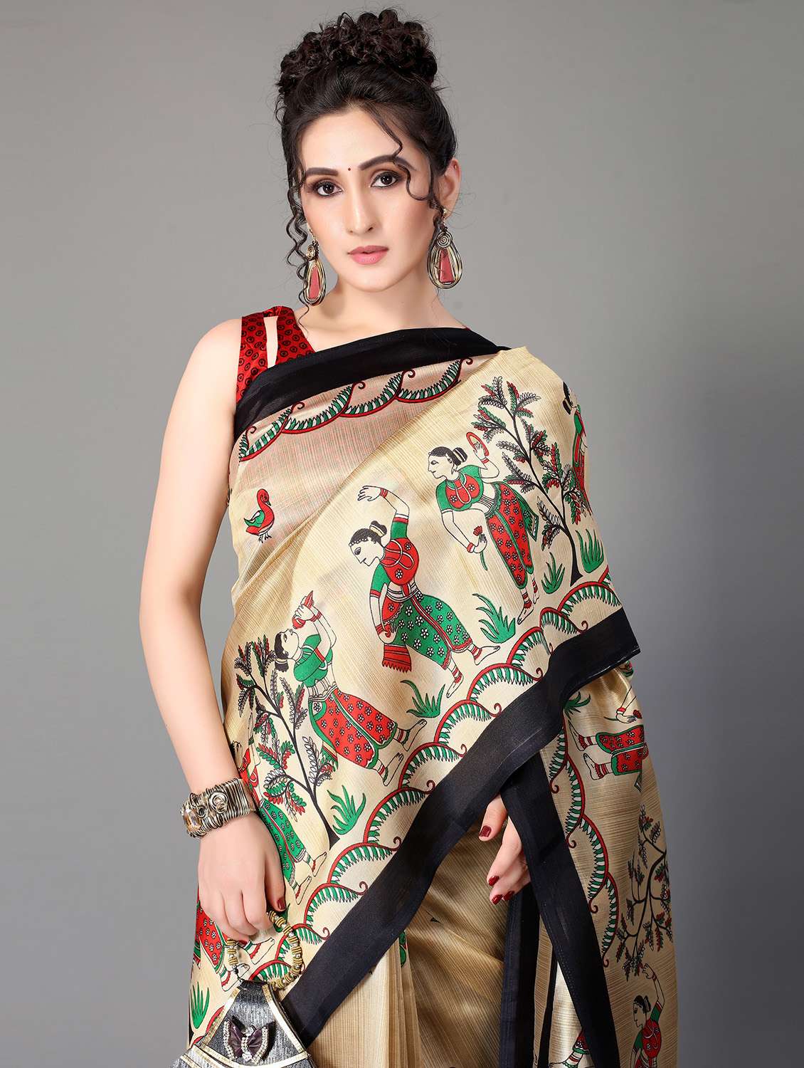 conversational print mysore silk saree with blouse - 18627354 -  Standard Image - 2