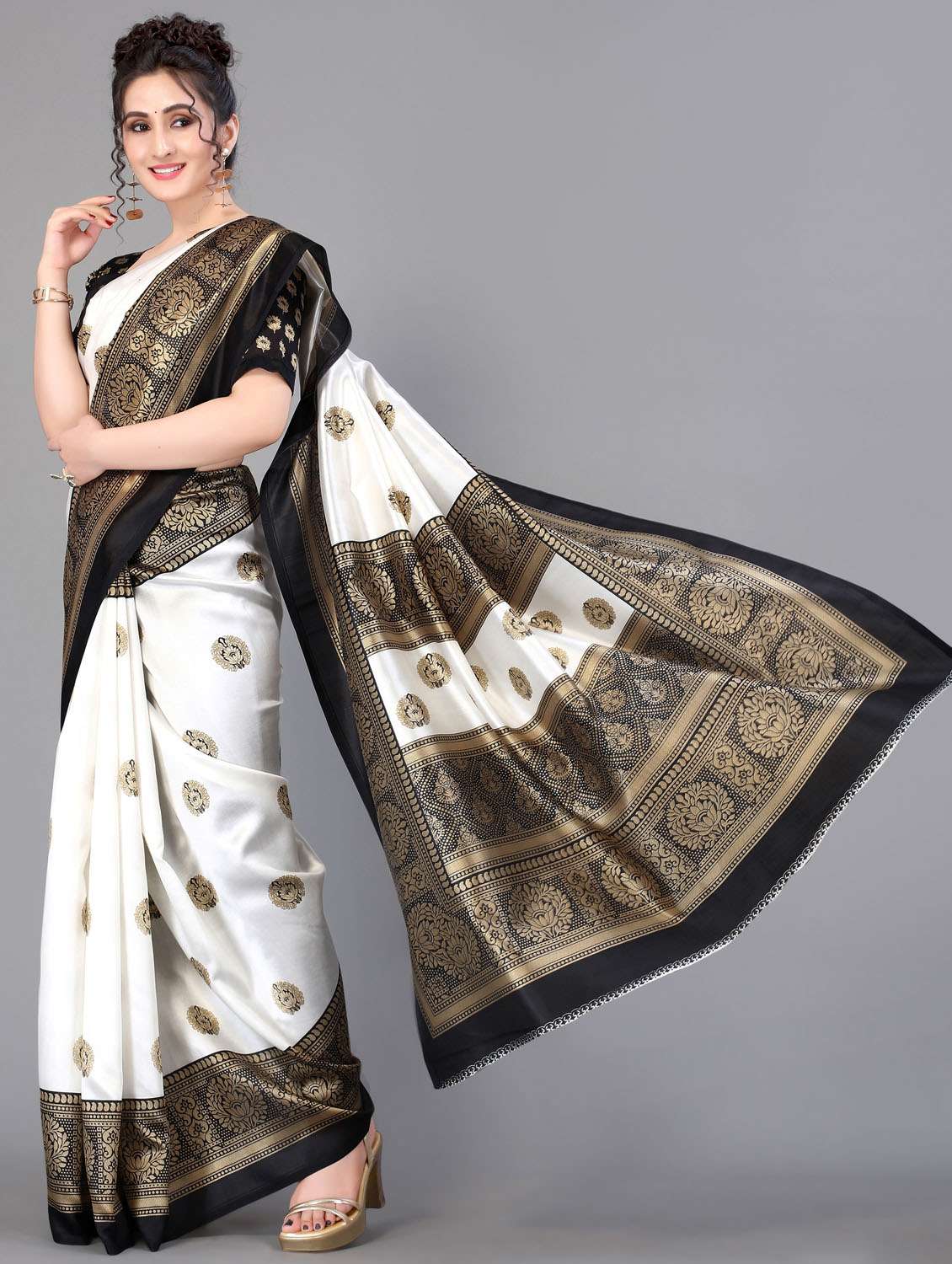 self design mysore silk saree with blouse - 18627365 - Standard Image - 2