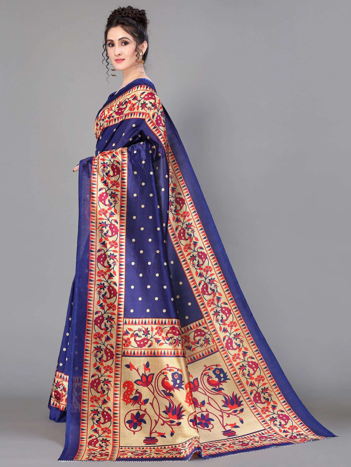 conversational print mysore silk saree with blouse - 18627370 - Standard Image - 2