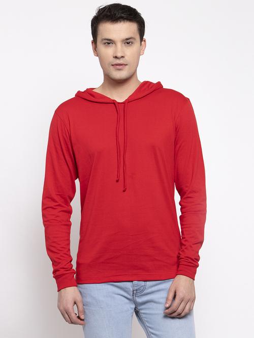 hooded neck solid t-shirt - 18628039 - Standard Image - 0