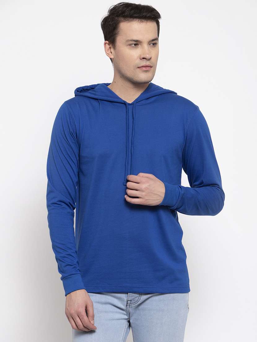 hooded neck solid t-shirt